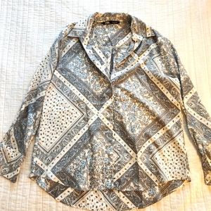 Zara button down paisley top